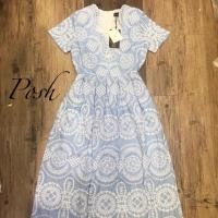 ราคา เดรสยาวสีฟ้า งานป้าย มือ 1 (1575233420)