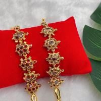 ราคา CSJ ฮ่องกงข้อมือ สร้อยข้อมือเต่า งานทองเหลือง 18K พลอย สีแดง ไม่ลอกไม่ดำ (17172135926)