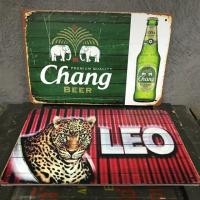 ราคา ป้ายสังกะสี เบียร์ช้าง เบียร์ลีโอ (3132589013)