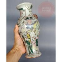 ราคา แจกันกระเบื้องจีนเขียนสี ของเก่า(Antique Chinese Vase Polychrome Porcelain) (6661744688)