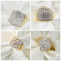 ราคา แหวนเพชร cz งานทอง 5 ไมครอน ดีไซน์สวยหรูดูแพง เพชรวิ้งค์ใส่เต็มหน้านิ้ว (2586191622)