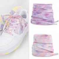 ราคา ใหม่หมึกมัดย้อมสีเชือกผูกรองเท้าแบนสุภาพสตรีรองเท้าสีขาวรองเท้าผ้าใบอุปกรณ์เสริม (16484060940)