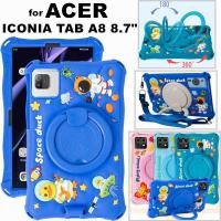 ราคา for ACER ICONIA TAB A8 8.7 Inch 2024 360 Degree Rotating Cute Cartoon Shockproof Soft Silicone Protective Sleeve Stand Cover (28980224690)
