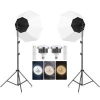 ราคา Photography สตูดิโอถ่ายภาพ ไฟต่อเนื่อง ไฟสตูดิโอ E27 85W/300W LED Lamp Softbox Continuous Lighting with Stand Kits (19975690597)