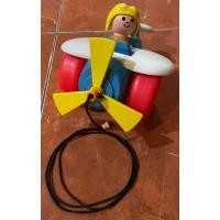 ราคา Vintage Fisher Price Airplane Plane Pull Toy #2017 (28274990607)
