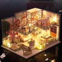 ราคา [พร้อมส่ง] ใหม่ บ้านตุ๊กตา DIY อพาร์ทเมนท์สไตล์จีน 2 ชั้น มีฝาครอบกันฝุ่น มีกล่องดนตรี (6569516198)