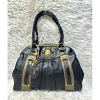 ราคา กระเป๋าหนังปลาไหลแท้สีดำทรงคล้องไหล่ถือแบรนด์ Roberta di Camerino(รหัส โชค65) (28314334073)