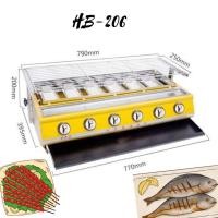 ราคา เตาปิ้งย่างใช้แก๊สไร้ควัน 6 หัวอินฟาเรด เตาปิ้ง เตาย่างใช้แก๊ส HB-206 (29859290675)