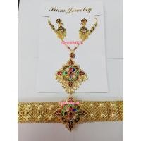 ราคา สร้อยชุดไทยลายสร้อยสุโขทัยลงยาพร้อมสายเข็มขัดสีทอง (8022528058)