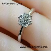 ราคา แหวนเพชรเม็ดเดี่ยว 1.2 กะรัต เพชรเลียนแบบเพชรแท้ ทำจาก เพชร CZ, Cubic Zirconia เพชรโคลนนิ่ง เกรด7A เจียระไน100 เหลี่ยม (9846207227)