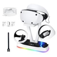 ราคา สถานีชาร์จสําหรับอุปกรณ์เสริม PS VR2 พร้อมไฟ RGB, แท่นชาร์จเรืองแสงสําหรับคอนโทรลเลอร์ PS VR2 Sense & จอแสดงผลชุดหูฟัง, แม่เหล็กชาร์จเร็ว St (29717987489)