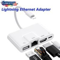 ราคา 4 in 1 อะแดปเตอร์เชื่อมต่อหน้าจอดิจิทัล AV HDMI พร้อมสาย LAN อีเธอร์เน็ต 4K HDMI RJ45 และสาย USB และพอร์ตพาวเวอร์ สําหรับ iPhone13 pro 12 11 X 8 7 ipad air (18852288863)