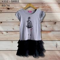ราคา Hitam 4302 BARBIE ชุดนําเข้าสําหรับ GIRLS สีเทาสีดํา (20871806307)