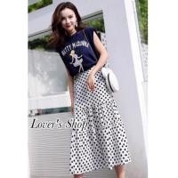ราคา เสื้อยืดสกรีนลาย pretty madonna แมทกับกระโปรงลายจุด (1385879559)