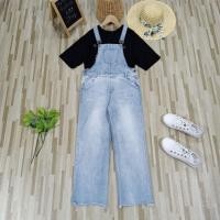 ราคา เอี๊ยมยีนส์มือ2 ผ้ายีนส์ สียีนส์อ่อน ปลายขาแต่งขาด สวยย (20371803996)