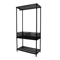 ราคา ราวแขวนพร้อมชั้นวางอเนกประสงค์ 3 ชั้น Mesh+Divider KASSA HOME รุ่น MESH10x20 ขนาด 90 ซม. สีดำ (14989008411)