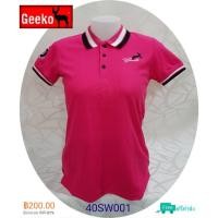 ราคา เสื้อโปโล แฟชั่น ( polo shirt )แบรนด์ Geeko ตรากวาง หญิง รุ่นสลิมสี ชมพู ( ขลิบ คอ แขน ) 001SW40 (1893094765)