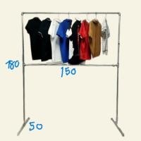 ราคา ราวตากผ้าเหล็กแข็งๆ 2ชั้น กว้าง150cm x สูง180cm ราวแขวนผ้าทนๆ ราวตากผ้าเหล็ก ทำจากท่อเหล็กประปา แข็งแรงทนทาน (25558585696)