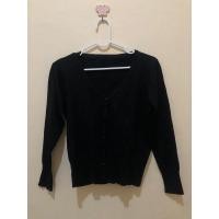 ราคา Hitam เสื้อคาร์ดิแกนคอวีสีดํา Preloved วัสดุขั้วโลก (26967758583)