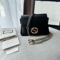 ราคา Gucci Interlocking G Crossbody Bag ,Black Leather Y.2021 (29011008014)