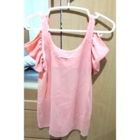 ราคา เสื้อชีฟอง สีส้ม สีโอรส เปิดไหล่ (475496926)