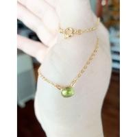 ราคา สร้อยโซ่อิตาลีชุบทองคำ18kพร้อมจี้พลอยแท้Peridot/เขียวมะกอกน้ำหนัก1.00cts (11014796783)