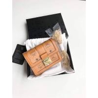 ราคา พร้อมส่งแท้Mcm Mini Tracy Card Holder in Visetos Cognac (18347930730)