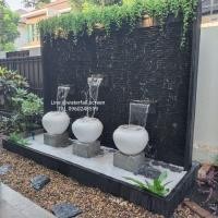 ราคา ม่านน้ำตกหินกาบ ตั้งโอ่งรับน้ำสีขาว น้ำตกแต่งสวน เสริมฮวงจุ้ย ของแต่งบ้าน ของแต่งสวน (15758388224)