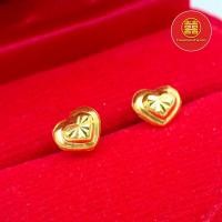 ราคา ต่างหูทองแท้90%หัวใจลาย แบบติดหู*ของแท้ housesuwangold (7617215165)