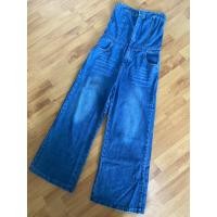 ราคา Sale จั้มสูทขายาว เกาะอกผ้ายีนส์หลังสม๊อค (9506653955)