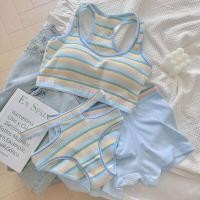 ราคา Wangruo ชุดชั้นในคู่ชุดชั้นในสามชิ้นชุดผ้าฝ้ายบางกีฬาสาวร้อนเซ็กซี่ Bra หญิงสามเหลี่ยมกางเกงบ็อกเซอ (28263700382)