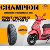 ราคา ยางรถมอเตอร์ไซค์ CHAMPION รุ่น SHR79 ขนาด 110/70R12 ปี24 TL (สำหรับรถ GRAND FILANO HYBID CONNECTED 2024) (27123372175)