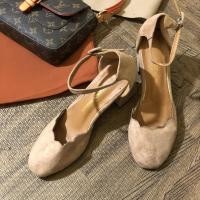 ราคา รองเท้าหุ้มส้นรัดข้อสีเบจหนังแบรนด์แท้มือสองไซด์38 (8987421805)