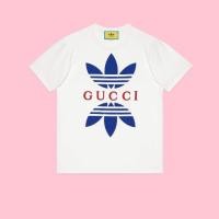 ราคา Gucci x Adidas เสื้อยืดคอกลม รุ่น Cotton Jersey T-Shirt White Code: 548334 XJEMJ 9280 (25427013710)