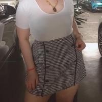 ราคา กระโปรงสาวอวบ กระโปรงลายชิโนริ เสื้อผ้าสาวอวบอ้วน กระโปรงสาวอ้วน plus size (2318287615)