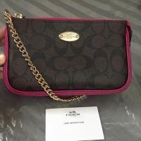 ราคา COACH F64234 LARGE WRISTLET 19 IN SIGNATURE (2247228602)