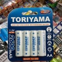 ราคา ถ่านชาร์จ Toriyama AA 2600mah 4ก้อน ของใหม่ ของแท้ ของบริษัท (28211675005)