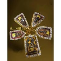 ราคา พระสมเด็จชุดเบญจภาคี5องค์เนื้อแร่เหล็กดูด,ใส่กรอบประดับ (19793477449)