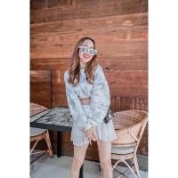 ราคา คอมโบเซทสุดคุ้ม⚡️ เซท 2 ชิ้น เสื้อครอปสีหมอก ผ้ายืดนุ๊มนุ่มมมมมม สีและลายเข้ากันดีมาก มาพร้อมกระโปรงกางเกงอัดพลีท (3255067336)