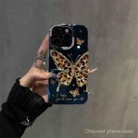 ราคา ลายเสือดาว ผีเสื้อ เลเซอร์ แสงสีฟ้า ฝังเพชร สำหรับเคส iPhone 16 15 Pro Max Premium 14 กันกระแทก 13 ย้อนยุค 12 กันกระแทก YE4U (27528145392)