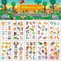 ราคา 10แผ่น/ชุด ❤ สติ๊กเกอร์รอยสักชั่วคราวการ์ตูนสัตว์ ❤ รอยสักกันน้ําสําหรับแขนเซ็กซี่กระดูกไหปลาร้าร่างกายศิลปะมือเท้า (28868109168)