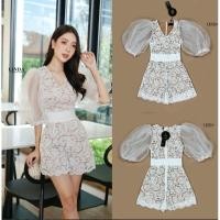 ราคา (XS) พร้อมส่งชุดจั้มสั้นลูกไม้สีชมพู ลูกไม้สวย งานป้าย Linda แท้ มือ1 ป้ายห้อย (22362294925)