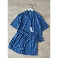 ราคา ✰ สินค้ามือหนึ่ง ✰ #UNIQLO #เช็ตชุดนอนสีน้ำเงิน (19785179413)