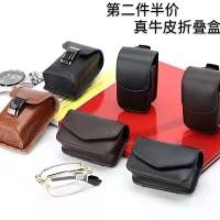 ราคา กระเป๋าใส่แว่นตาหนังแท้ กระเป๋าใส่แว่นตาแบบพับได้ เข็มขัดห้อยกระเป๋าคาดเอว หนังวัวแท้ ซองใส่ตาแบบพก (28058770718)