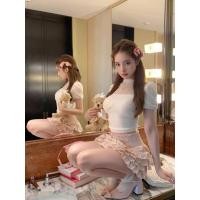 ราคา เสื้อไหมพรมคอปีน รุ่นฟองนม แต่งซีทรู ช่วงอกแต่ง ขอบลูกไม้+โบว์ รับรองว่าปัง (18681507668)