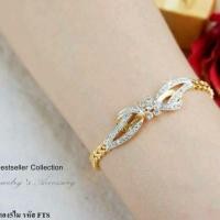 ราคา เลสข้อมือเพชร งานเพชร cz หุ้มทอง 5 ไมครอน สวยหรู (3414774747)