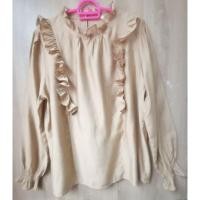 ราคา F590 เสื้อคอปีนแต่งผ้าย่นแขนสม็อคสาวอวบ (26766188846)