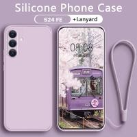 ราคา เคส Samsung S24 FE Ultra Plus เคสซิลิโคนเหลวพร้อมกล้องแบบเต็มสายคล้อง สายคล้องเชือกเส้นเล็ก ข้าวแดง (27263625077)