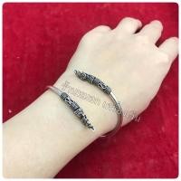 ราคา ((ขายดี))กำไลพญานาคเงินแท้92.5% แบบไขว้ วงเล็ก (17016182041)