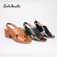 ราคา CARLA_BEROTTI รองเท้าส้นบล๊อค หน้าไขว้สายรัดส้นเท้า ส้นสูง 2.5 นิ้ว รหัส TYZ39 (6579938916)